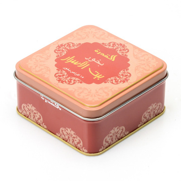 Decorative weeding small square tin gift box metal cookie cake packaging box